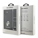 Karl Lagerfeld Saffiano Crossbody Metal Karl and Choupette Black Kryt iPhone 17