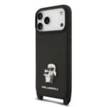 Karl Lagerfeld Saffiano Crossbody Metal Karl and Choupette Black Kryt iPhone 17 Pro