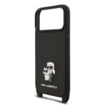 Karl Lagerfeld Saffiano Crossbody Metal Karl and Choupette Black Kryt iPhone 17 Pro
