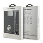 Karl Lagerfeld Saffiano Crossbody Metal Karl and Choupette Black Kryt iPhone 17 Pro