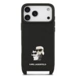 Karl Lagerfeld Saffiano Crossbody Metal Karl and Choupette Black Kryt iPhone 17 Pro Max