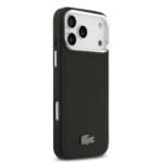 Lacoste Iconic Petit Pique Camera Stand MagSafe Black Kryt iPhone 17 Pro Max