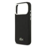 Lacoste Iconic Petit Pique Camera Stand MagSafe Black Kryt iPhone 17 Pro Max