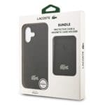 Lacoste Iconic Petit Pique MagSafe + Wallet Black Kryt iPhone 17
