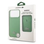 Lacoste Iconic Petit Pique MagSafe + Wallet Green Kryt iPhone 17 Pro Max