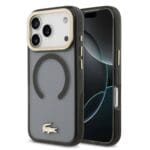 Lacoste PC/TPU Frosted Finish Gold Logo MagSafe Black Kryt iPhone 17 Pro