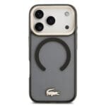 Lacoste PC/TPU Frosted Finish Gold Logo MagSafe Black Kryt iPhone 17 Pro