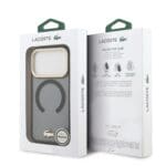 Lacoste PC/TPU Frosted Finish Gold Logo MagSafe Black Kryt iPhone 17 Pro