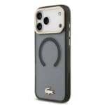 Lacoste PC/TPU Frosted Finish Gold Logo MagSafe Black Kryt iPhone 17 Pro Max