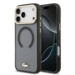 Lacoste PC/TPU Frosted Finish Gold Logo MagSafe Black Kryt iPhone 17 Pro Max