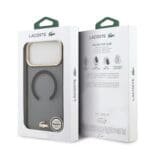 Lacoste PC/TPU Frosted Finish Gold Logo MagSafe Black Kryt iPhone 17 Pro Max