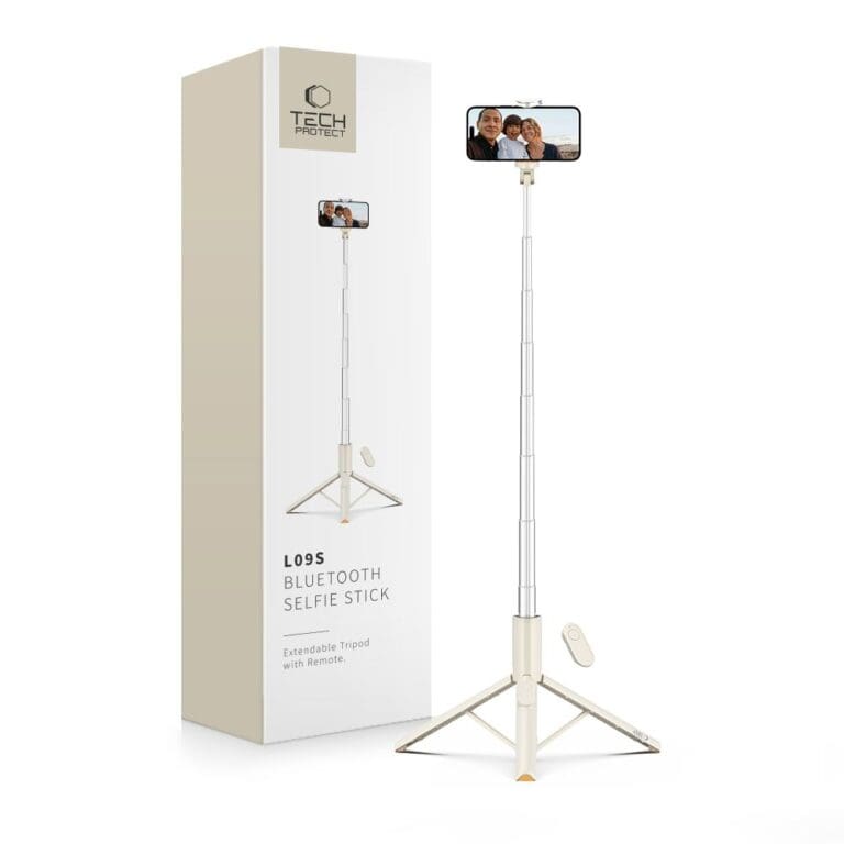 Tech-Protect L09S Bluetooth Selfie Stick Tripod Beige