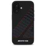 AMG AMHMP16S2SCFR Black Hardcase Checkered Flag Pattern MagSafe Kryt iPhone 16