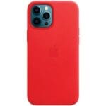Apple MHKJ3ZE/A Red Leather MageSafe Kryt iPhone 12 Pro Max