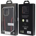 Audi Genuine Leather MagSafe Black-Red Hardcase AU-TPUPCMIP14P-R8 Kryt iPhone 14 Pro