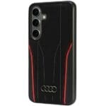 Audi Genuine Leather MagSafe S921 Black-Red Hardcase AU-TPUPC-R8/D3-RD Kryt Samsung Galaxy S24