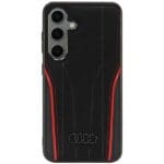 Audi Genuine Leather MagSafe S921 Black-Red Hardcase AU-TPUPC-R8/D3-RD Kryt Samsung Galaxy S24
