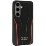 Audi Genuine Leather MagSafe S921 Black-Red Hardcase AU-TPUPC-R8/D3-RD Kryt Samsung Galaxy S24