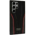 Audi Genuine Leather MagSafe S928 Black-Red Hardcase AU-TPUPCU-R8/D3-RD Kryt Samsung Galaxy S24 Ultra
