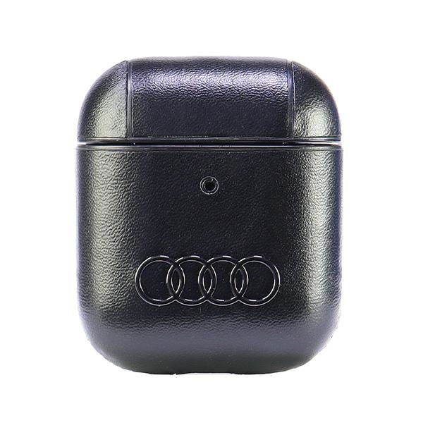 Audi Leather Big Logo Cover Black AU-AP-GT/D3-BK Kryt AirPods Pro/Pro 2