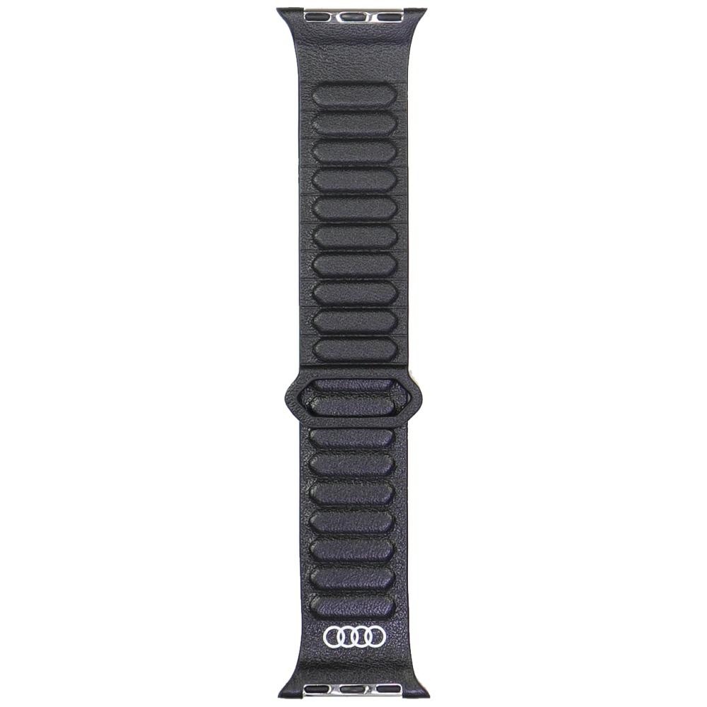 Audi Strap Logo Genuine Leather Magnetic Ring Apple Watch SE/11/10/9/8/7/6/5/4/3 (42/41/40/38mm) Black