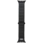 Audi Strap Logo Genuine Leather Magnetic Ring Apple Watch SE/11/10/9/8/7/6/5/4/3/Ultra 1/2/3 (44/45/46/49mm) Black