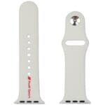 Audi Strap Sport Red Logo Silicone Watch Strap Apple Watch SE/11/10/9/8/7/6/5/4/3 (42/41/40/38mm)White