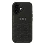 Audi Synthetic Leather Black Hardcase AU-TPUPCIP16-GT/D2-BK Kryt iPhone 16