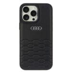 Audi Synthetic Leather Black Hardcase AU-TPUPCIP16PM-GT/D2-BK Kryt iPhone 16 Pro Max