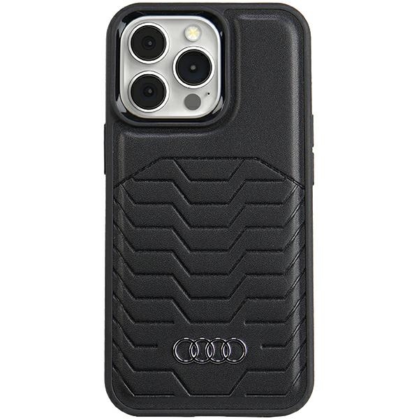 Audi Synthetic Leather MagSafe Black Hardcase AU-TPUPCMIP13P-GT/D3-BK Kryt iPhone 13/13 Pro