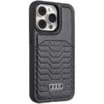 Audi Synthetic Leather MagSafe Black Hardcase AU-TPUPCMIP13PM-GT/D3-BK Kryt iPhone 13 Pro Max