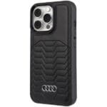 Audi Synthetic Leather MagSafe Black Hardcase AU-TPUPCMIP13PM-GT/D3-BK Kryt iPhone 13 Pro Max