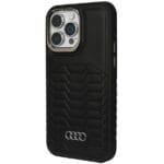 Audi Synthetic Leather MagSafe Black Hardcase AU-TPUPCMIP14P-GT/D3-BK Kryt iPhone 14 Pro