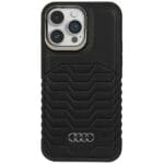Audi Synthetic Leather MagSafe Black Hardcase AU-TPUPCMIP14P-GT/D3-BK Kryt iPhone 14 Pro