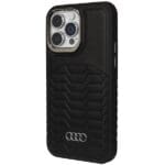 Audi Synthetic Leather MagSafe Black Hardcase AU-TPUPCMIP14PM-GT/D3-BK Kryt iPhone 14 Pro Max