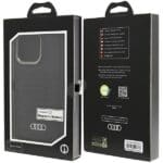 Audi Synthetic Leather MagSafe Black Hardcase AU-TPUPCMIP14PM-GT/D3-BK Kryt iPhone 14 Pro Max