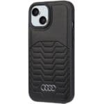 Audi Synthetic Leather MagSafe Black Hardcase AU-TPUPCMIP15-GT/D3-BK Kryt iPhone 13/14/15
