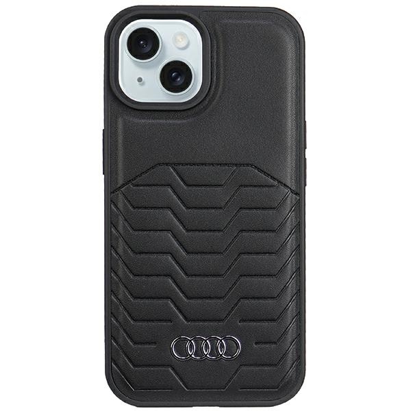 Audi Synthetic Leather MagSafe Black Hardcase AU-TPUPCMIP15-GT/D3-BK Kryt iPhone 13/14/15