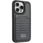Audi Synthetic Leather MagSafe Black Hardcase AU-TPUPCMIP15P-GT/D3-BK Kryt iPhone 15 Pro