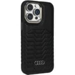 Audi Synthetic Leather MagSafe Black Hardcase AU-TPUPCMIP15P-GT/D3-BK Kryt iPhone 15 Pro