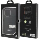 Audi Synthetic Leather MagSafe Black Hardcase AU-TPUPCMIP15P-GT/D3-BK Kryt iPhone 15 Pro