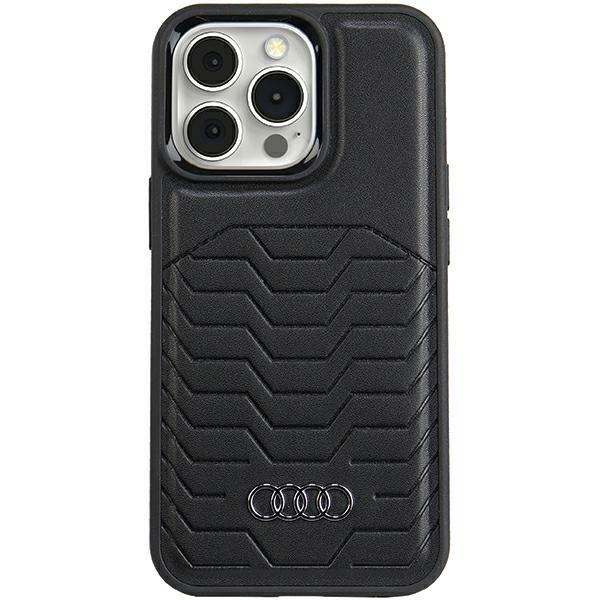 Audi Synthetic Leather MagSafe Black Hardcase AU-TPUPCMIP15P-GT/D3-BK Kryt iPhone 15 Pro