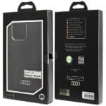 Audi Synthetic Leather MagSafe Black Hardcase AU-TPUPCMIP15PM-GT/D3-BK Kryt iPhone 15 Pro Max