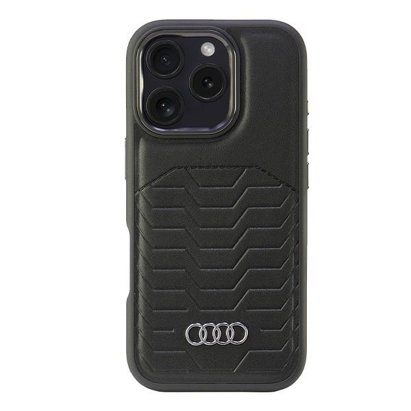 Audi Synthetic Leather MagSafe Black Hardcase AU-TPUPCMIP16P-GT/D3-BK Kryt iPhone 16 Pro