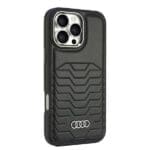 Audi Synthetic Leather MagSafe Black Hardcase AU-TPUPCMIP16PM-GT/D3-BK Kryt iPhone 16 Pro Max