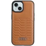 Audi Synthetic Leather MagSafe Brown Hardcase AU-TPUPCMIP15M-GT Kryt iPhone 14 Plus/15 Plus