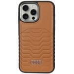 Audi Synthetic Leather MagSafe Brown Hardcase AU-TPUPCMIP15P-GT/D3-BN Kryt iPhone 15 Pro