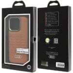 Audi Synthetic Leather MagSafe Brown Hardcase AU-TPUPCMIP15P-GT/D3-BN Kryt iPhone 15 Pro
