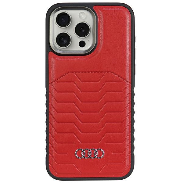 Audi Synthetic Leather MagSafe Red Hardcase AU-TPUPCMIP15P-GT/D3-RD Kryt iPhone 15 Pro