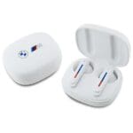 BMW Bluetooth Headphones BMBEMIATP20LOH TWS + Docking Station White Printed Logos